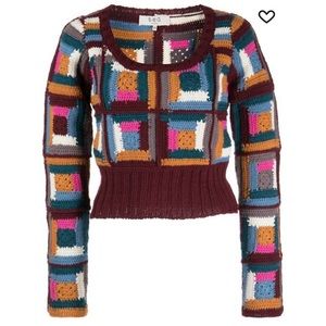 Sea patchwork crochet jumper
